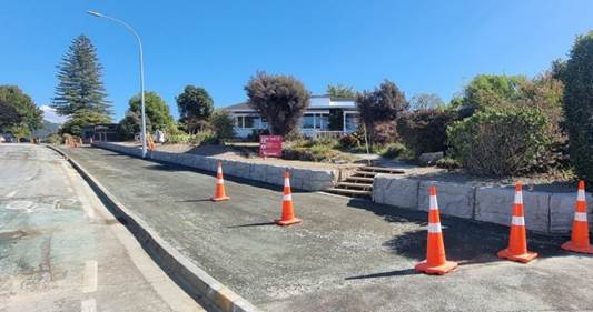 A road with orange cones

Description automatically generated