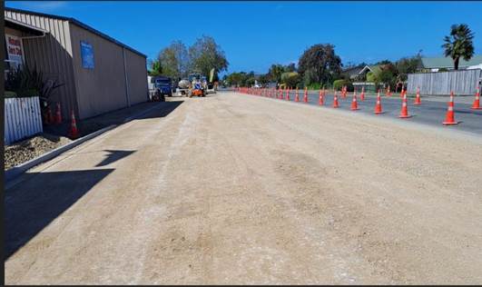 A road with orange cones

Description automatically generated