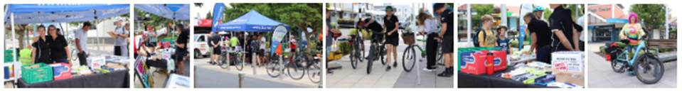A collage of a couple of people riding bicycles

Description automatically generated