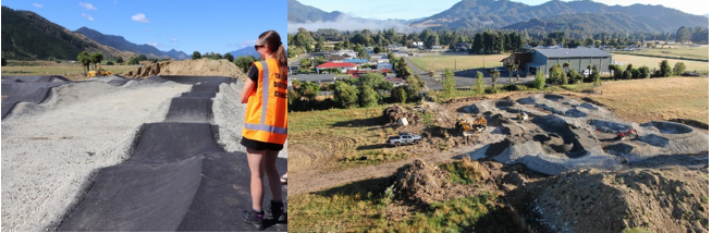 A collage of a person in an orange vest

Description automatically generated