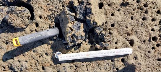 A ruler and a piece of sand

Description automatically generated with medium confidence