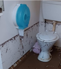 A dirty toilet in a bathroom

AI-generated content may be incorrect.