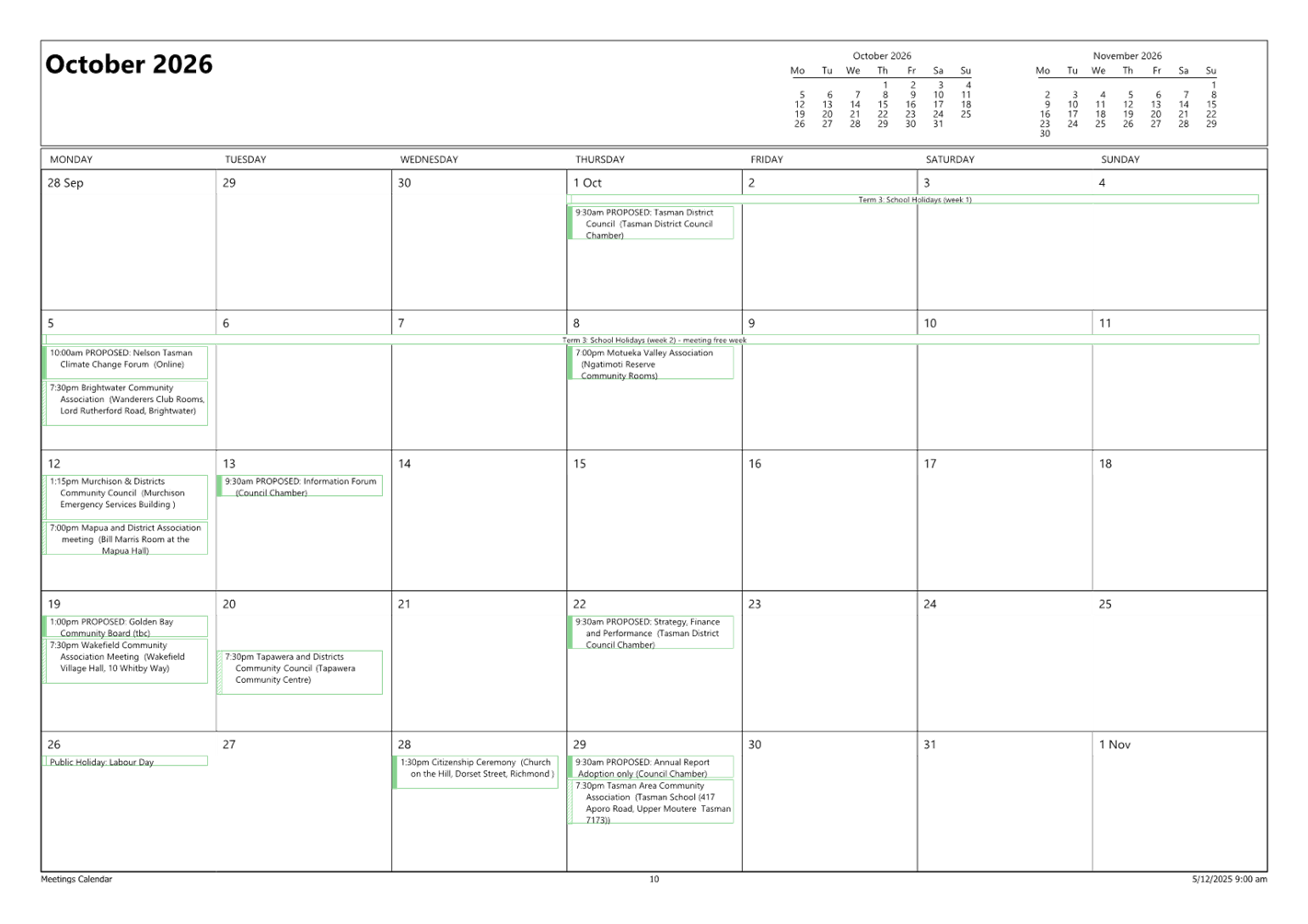 A white calendar with green text

AI-generated content may be incorrect.